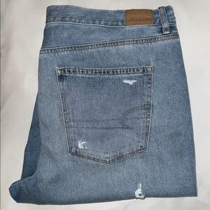 American Eagle Outfitters Blue Distressed Ankle Jeans